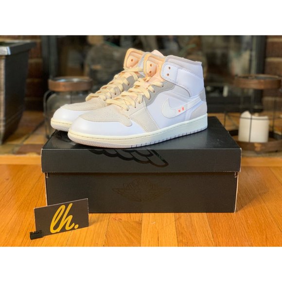 Size 10 Air Jordan 1 Mid SE “Craft Inside Out White Grey” DM9652-100 - Picture 4 of 5